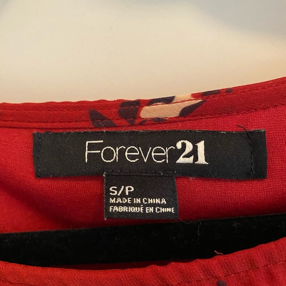 Forever 21 red floral mini dress - Picture 3 of 4